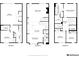 Three-story floor plan, showing three bedrooms and a garage at 2065 Morrison Ave, Brookhaven, GA 30319