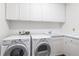 Bright laundry room with washer, dryer, and cabinets at 3657 Peachtree Ne Rd # 3C, Atlanta, GA 30319