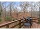 Deck with table and chairs overlooking private backyard at 395 Cotton Indian Creek Rd, Mcdonough, GA 30252