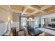 Formal dining room with coffered ceiling and view of foyer at 3810 Reserve Overlook Lot14 Way, Cumming, GA 30041