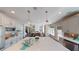 Modern kitchen with large island, breakfast area and open floor plan at 3810 Reserve Overlook Lot14 Way, Cumming, GA 30041