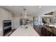 Open concept kitchen with large island and stainless steel appliances at 3810 Reserve Overlook Lot14 Way, Cumming, GA 30041