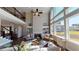 Bright living room with high ceilings, fireplace and built-in shelving at 3810 Reserve Overlook Lot14 Way, Cumming, GA 30041