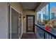 Private balcony with city views and brick flooring at 1075 Peachtree Ne Walk # A517, Atlanta, GA 30309