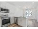 Modern kitchen with stainless steel appliances and white cabinets at 525 Parkway Ne Dr # 217, Atlanta, GA 30308