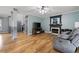 Comfortable living room with hardwood floors, fireplace, and recessed lighting at 78 Maple Leaf Ct, Dallas, GA 30157