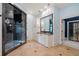 Elegant bathroom with a large walk-in shower, double vanity, and ample storage at 6092 Carlisle Ln, Alpharetta, GA 30022