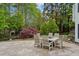 Outdoor patio with fire pit table and comfortable seating at 6092 Carlisle Ln, Alpharetta, GA 30022