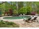 Relaxing pool area with lounge chairs and lush landscaping at 6092 Carlisle Ln, Alpharetta, GA 30022