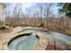 Relaxing pool and spa with flagstone patio and landscaping at 2960 Millwater Crossing, Dacula, GA 30019