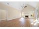 Gathering room with hardwood floors, fireplace and high ceiling at 3092 Old Cabin Se Ln, Smyrna, GA 30080