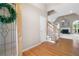 Hardwood floors and staircase in the foyer at 1254 Parkview Nw Ln, Kennesaw, GA 30152