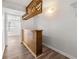 Basement bar with wood countertop and lattice shelving at 2290 Wilkins Cv, Decatur, GA 30035