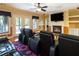 Basement rec room with comfortable seating and large TV at 1255 Mcminn Way, Snellville, GA 30078