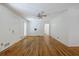 Bright living room with hardwood floors and ceiling fan at 2202 Allaire Ln, Atlanta, GA 30345