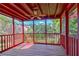 Relaxing screened porch with wood decking and ceiling fan at 2202 Allaire Ln, Atlanta, GA 30345