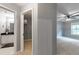Grey bedroom with carpet flooring and walk-in closet at 970 Sidney Marcus Ne Blvd # 1316, Atlanta, GA 30324