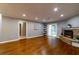 Hardwood floors and stone fireplace in this living room at 970 Sidney Marcus Ne Blvd # 1316, Atlanta, GA 30324