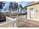 Wooden deck with white railings overlooking a wooded area, offering a peaceful view at 67 Highcrest Dr, Acworth, GA 30101