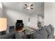 Spacious living room with hardwood floors and a ceiling fan at 1283 Woodleigh Sw Rd, Marietta, GA 30008