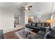 Open living room with hardwood floors and cathedral ceiling at 1283 Woodleigh Sw Rd, Marietta, GA 30008
