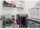Bright laundry room with washer, dryer, and ample shelving at 1178 Fort Marcy Park, Lawrenceville, GA 30044
