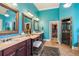 Spa-like bathroom with dual vanities, walk-in shower, and a large soaking tub at 3215 Kylee Dawn Cir, Lawrenceville, GA 30045