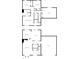 Two-story house floor plan, showcasing three bedrooms, a living room, kitchen and garage at 163 Strawbridge Trce, Lawrenceville, GA 30044