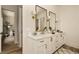 Elegant bathroom with double vanity and gold accents at 6055 Tattnall Overlook, Acworth, GA 30101