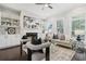 Bright living room with a fireplace and built-in shelving at 721 Bismark Ne Rd, Atlanta, GA 30324