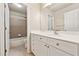 Bathroom with white vanity and shower/tub combo at 2368 Harshaw Ave # 166, Lawrenceville, GA 30043