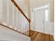 Front entry with hardwood floors and elegant staircase at 2368 Harshaw Ave # 166, Lawrenceville, GA 30043