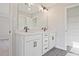 Double vanity bathroom with modern fixtures at 221 Admor Ln, Acworth, GA 30102