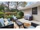 Patio furniture and grill on backyard patio at 3027 Saint Annes Nw Ln, Atlanta, GA 30327