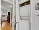 Stackable washer and dryer in convenient laundry closet at 3027 Saint Annes Nw Ln, Atlanta, GA 30327