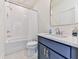 Clean bathroom with a bathtub, shower, and vanity at 2144 Suncrest Pt, Marietta, GA 30064
