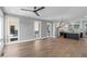 Open living space with hardwood floors and island kitchen at 1160 Ormewood Ave # 11, Atlanta, GA 30316