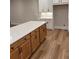 Modern kitchen with light wood island and white cabinetry at 2719 Byess Ct, Marietta, GA 30064