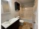Clean bathroom, featuring a tub shower combo at 309 Hemphill School Nw Rd, Atlanta, GA 30331