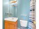 Small bathroom with single sink vanity and shower at 3362 Eastmont Ln, Lithonia, GA 30038