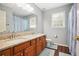 Bathroom with granite countertop and double sinks at 1203 Big Tree Pointe, Villa Rica, GA 30180