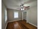 Bedroom with hardwood floors and ceiling fan at 2103 Mcafee Rd, Decatur, GA 30032