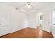 Bedroom with hardwood floors and access to bathroom at 320 3Rd Ne St # 1, Atlanta, GA 30308