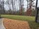 Private backyard with gravel patio and wooded area at 3309 Cranston Ln, Kennesaw, GA 30144