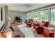 Relaxing sunroom with lots of natural light, comfortable seating, and a TV at 788 S Hwy 11 S, Social Circle, GA 30025