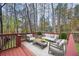 Relaxing deck with wooded views, furnished with seating at 501 Mcdaniel Nw Rd, Marietta, GA 30064