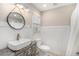 Clean bathroom with a vessel sink, updated vanity, and shower at 1659 Villa Rica Hwy, Dallas, GA 30157