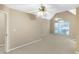 Bright and airy bedroom with vaulted ceilings and ceiling fan at 129 Talon Pl, Mcdonough, GA 30253