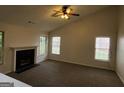 Living room with fireplace and vaulted ceiling at 1950 Wynhurst Xing, Stone Mountain, GA 30088