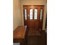 Entryway with wood floors and a stained glass door at 2531 Quentin Dr, Jonesboro, GA 30236